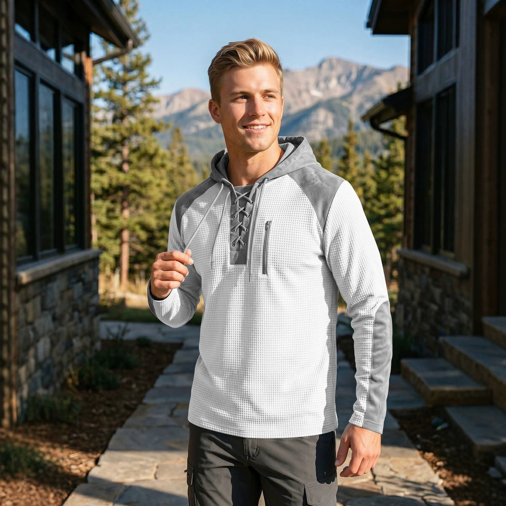 Herren Kapuzenpullover im Waffel-Design