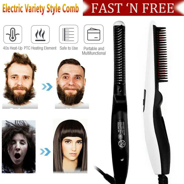 Elektrische Haarglättungsbürste für Haar & Bart – Ansicht 5