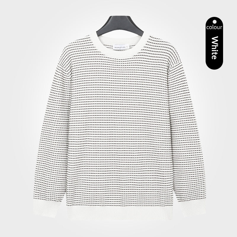 Herren Strickpullover Rundhals Leinen-Mix