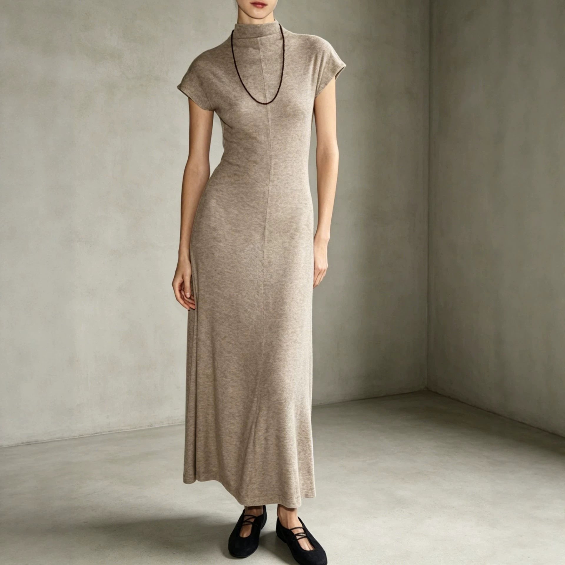 Retro-Kleid mit halbem Hals