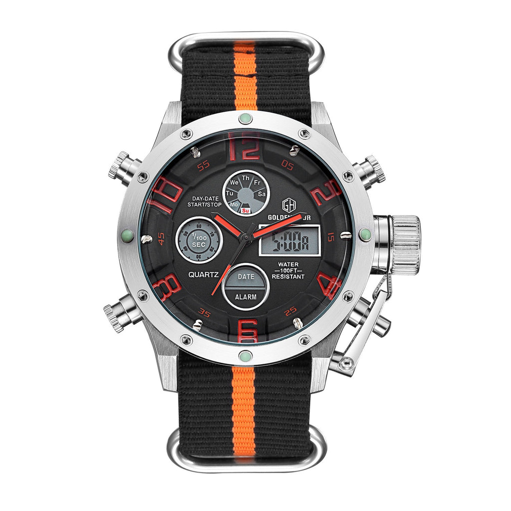 Uhr mit wasserfestem Gehäuse, silber/black, 15 mm – Bild 6 | LuxeStyle