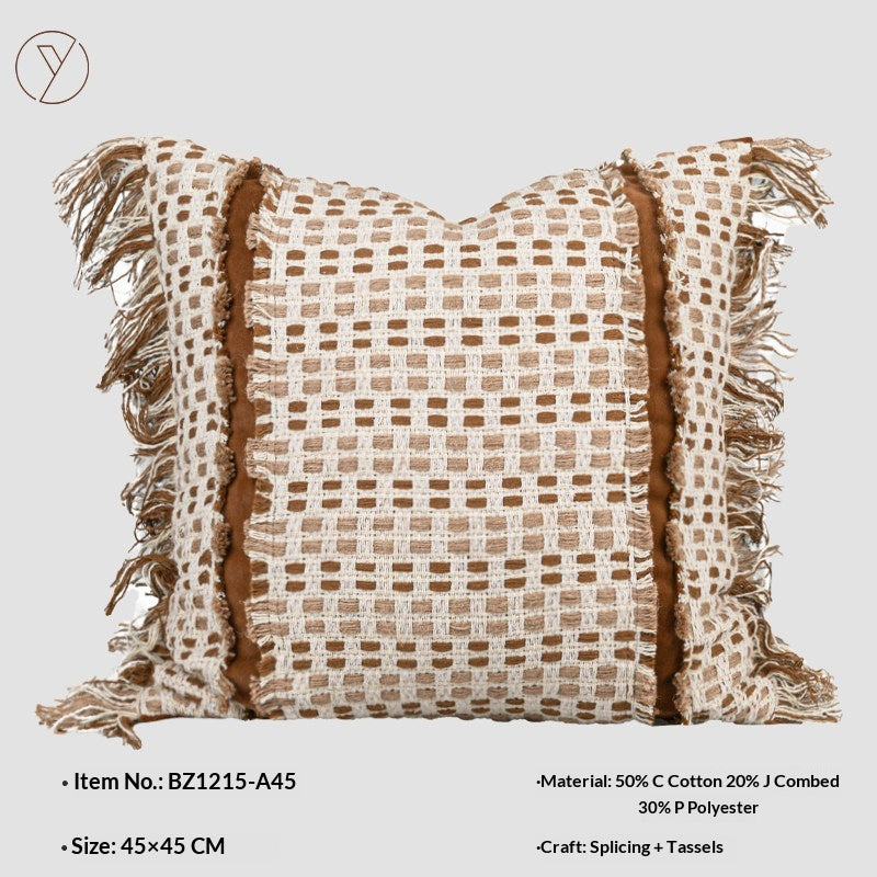 Patchwork Kissenbezug aus Baumwoll‑Leinen, 45 × 45 cm | LuxeStyle