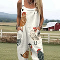 Sommer Jumpsuit mit Print und Knöpfen