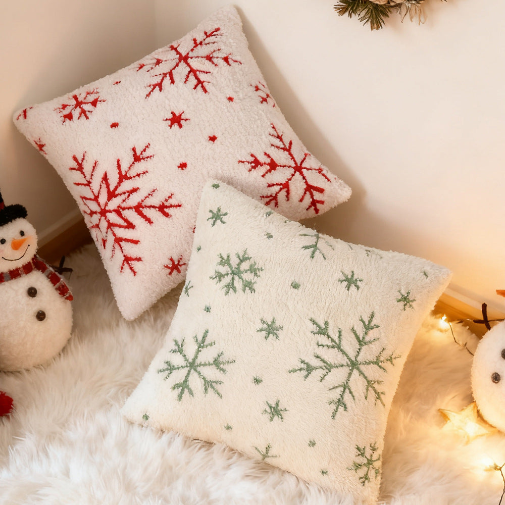 Nordisches Jacquard-Kissen mit Schneeflocken | LuxeStyle