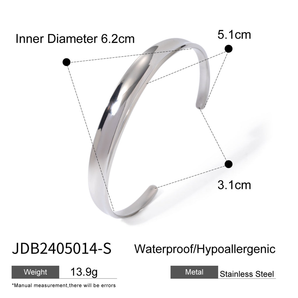 18k-Goldstahl Armband, hohl und poliert