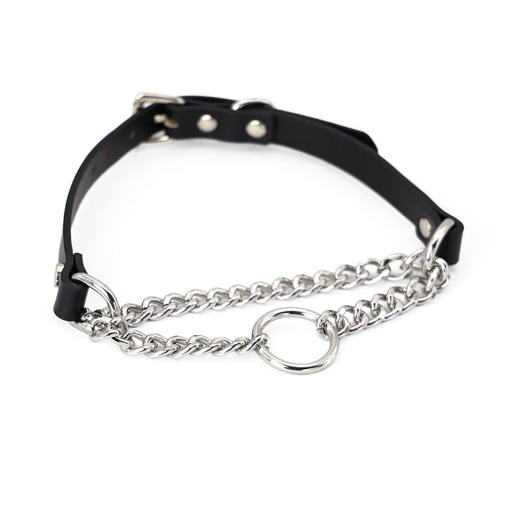 Halsband mit Leine aus Leder – Bild 4 | LuxeStyle