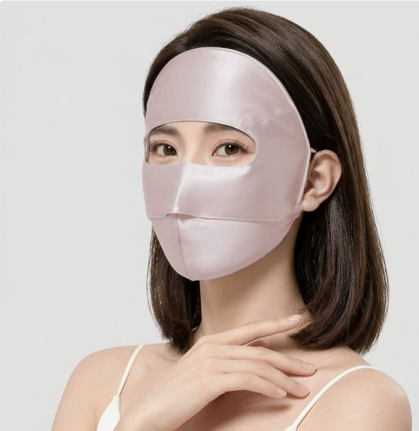 Seiden-Gesichtsmaske mit UV-Schutz – Ansicht 2