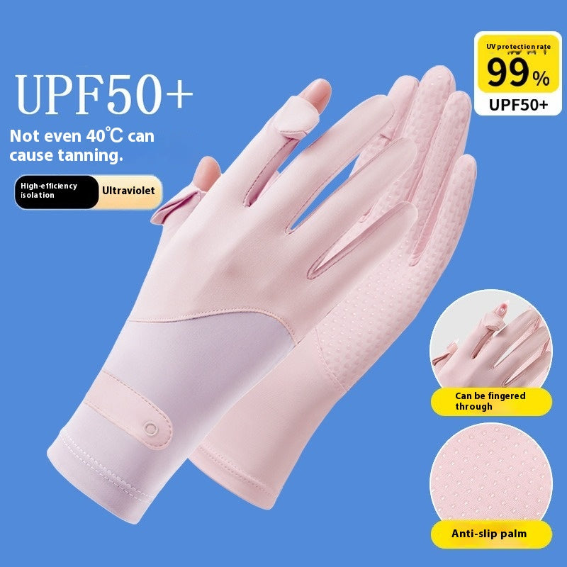 Eisseide-Sonnenschutzhandschuhe Touchscreen UV-Schutz