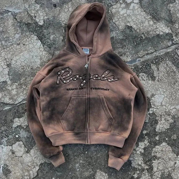 Graffiti-Print Unisex Hoodie