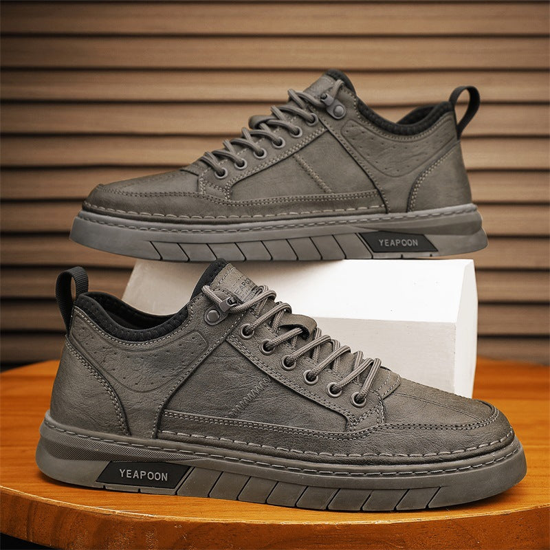 Männer-Low-Top-Lederschuhe mit rutschfester Sohle | LuxeStyle