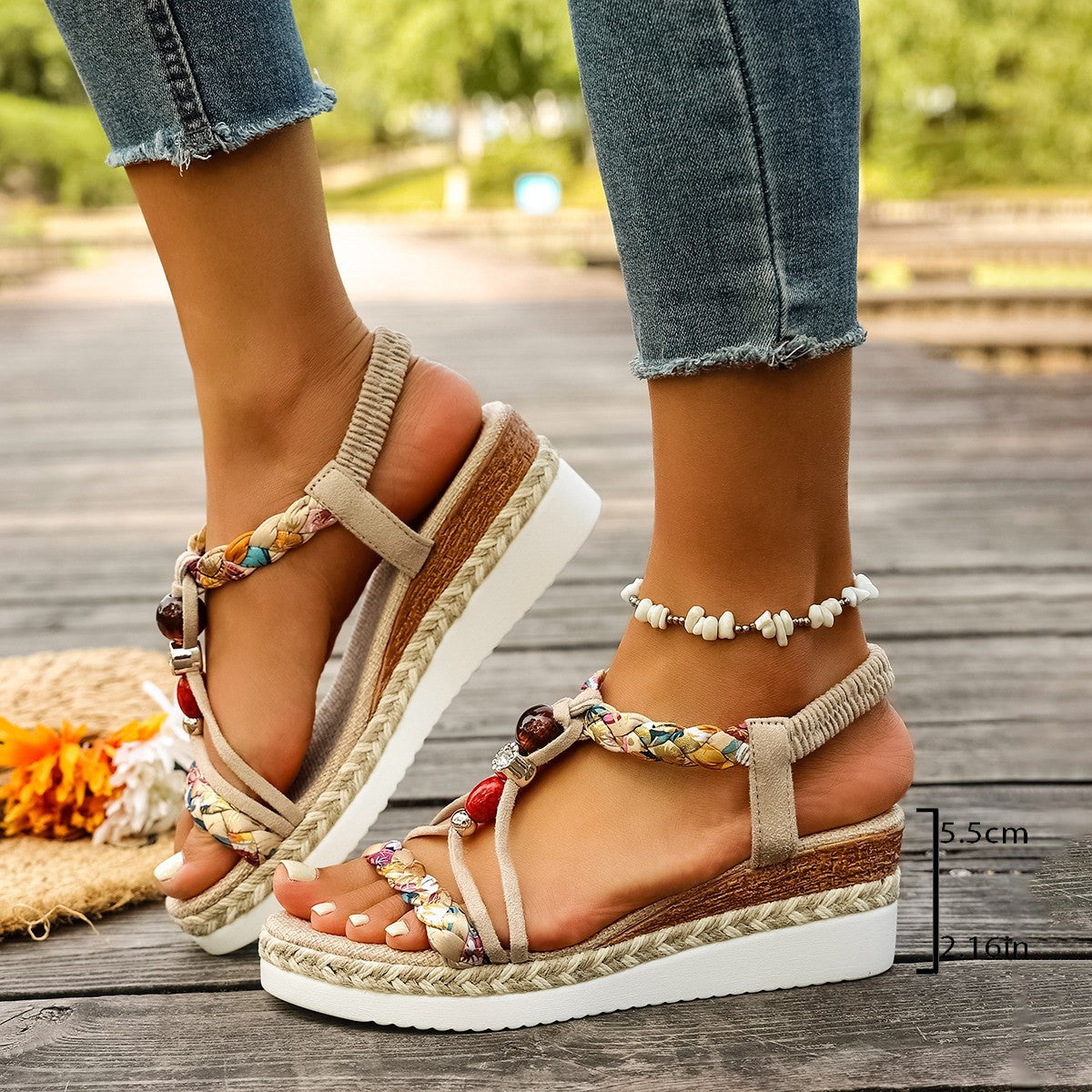 Damen Casual Plateau-Sandalen mit hohem Absatz