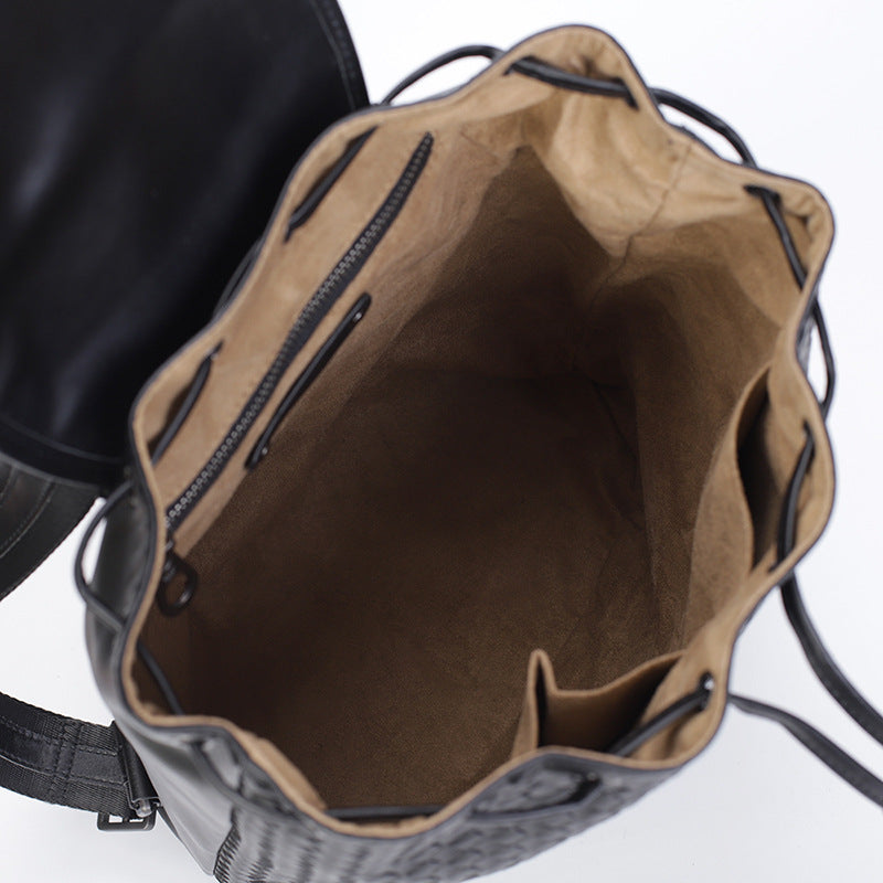 Rucksack aus Rindsleder mit Zugband – Bild 1 | LuxeStyle