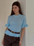 Sommerliches Stricktop mit Rüschen und 3/4-Ärmeln – Bild 10 | LuxeStyle
