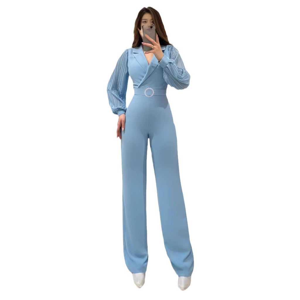 Eleganter Jumpsuit mit Plisseé-Ärmeln – Ansicht 3