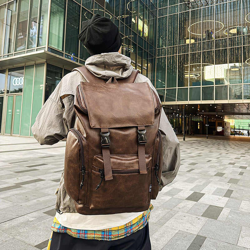 Retro Herren Leder Rucksack mit Computerfach – Bild 4 | LuxeStyle