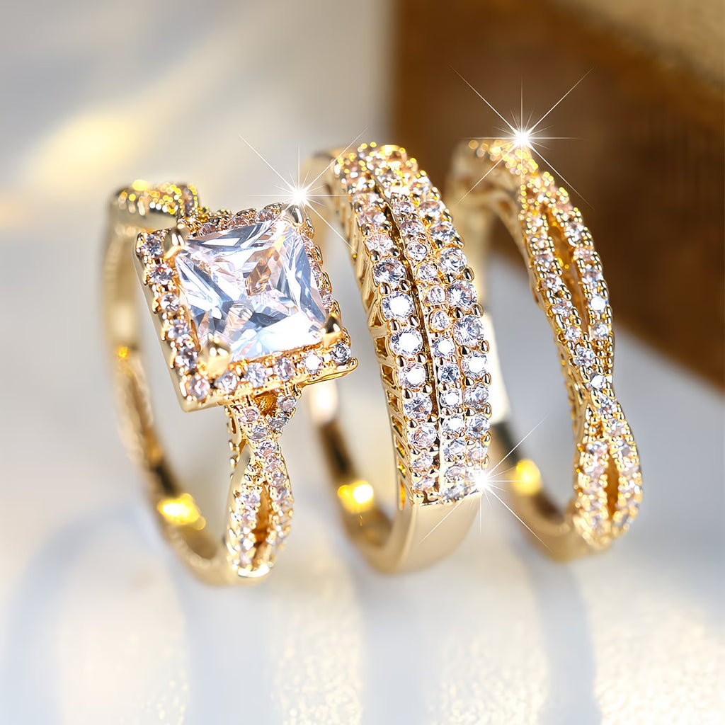 Changsheng Zirkon-Ring-Set im europäischen Stil