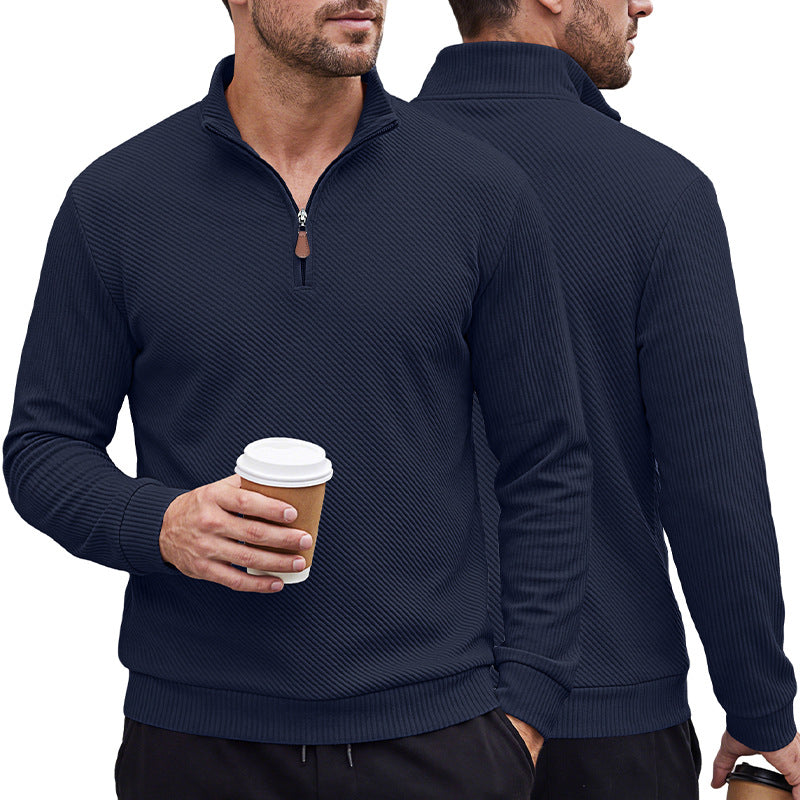 Herren Half-Zip Stehkragen Langarm-Sweatshirt
