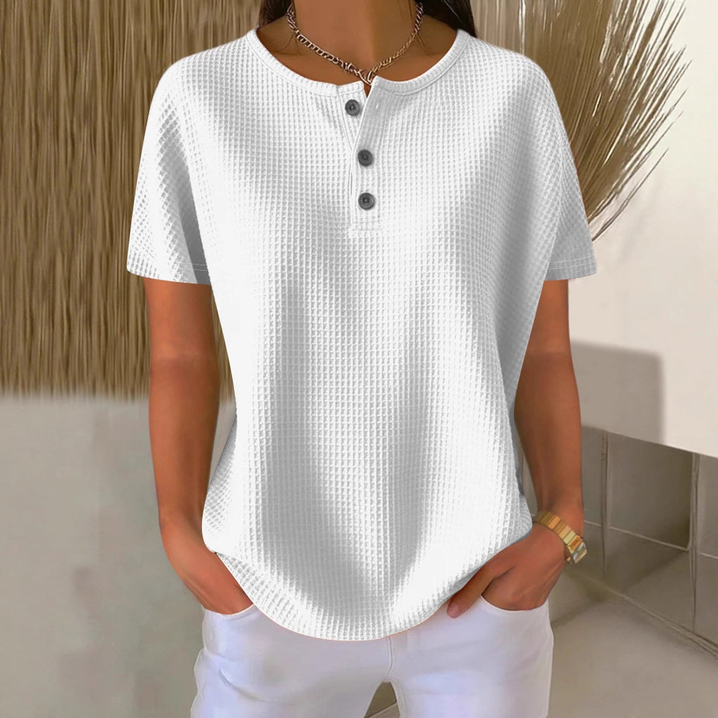 Lässiger Sommer-Pullover aus Polyester‑Waffelstrick – Bild 2 | LuxeStyle
