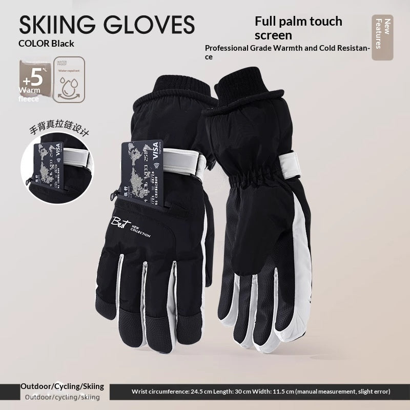 Damen Fleece-gefütterte 5-Finger-Handschuhe
