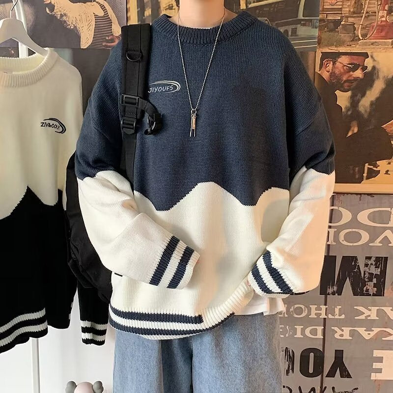 Herren-Strickpullover mit Farbkombinationen