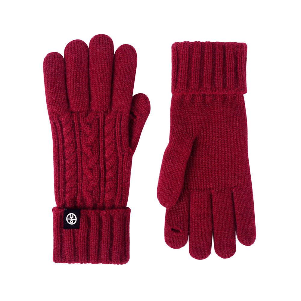 Warme Strickhandschuhe mit Touchscreen-Funktion