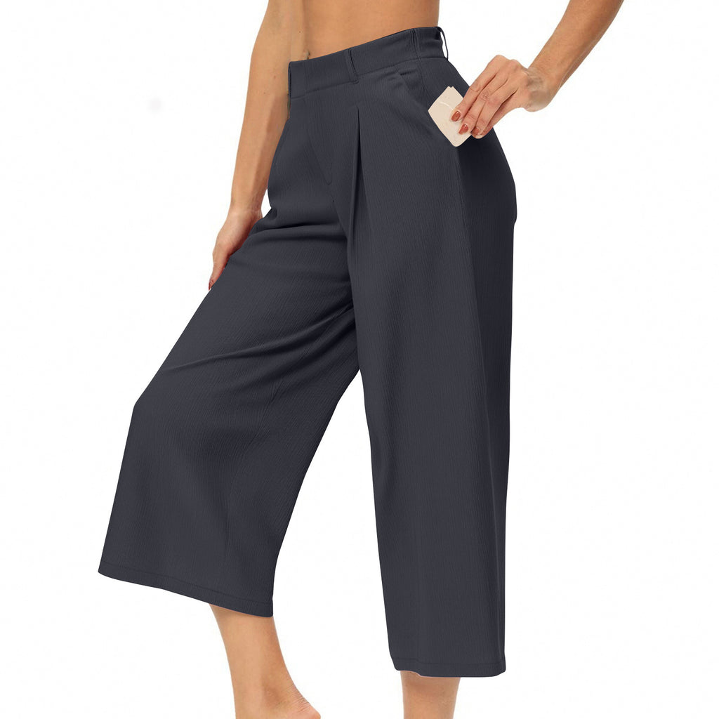 High-Waist Cropped Shorts mit weitem Bein