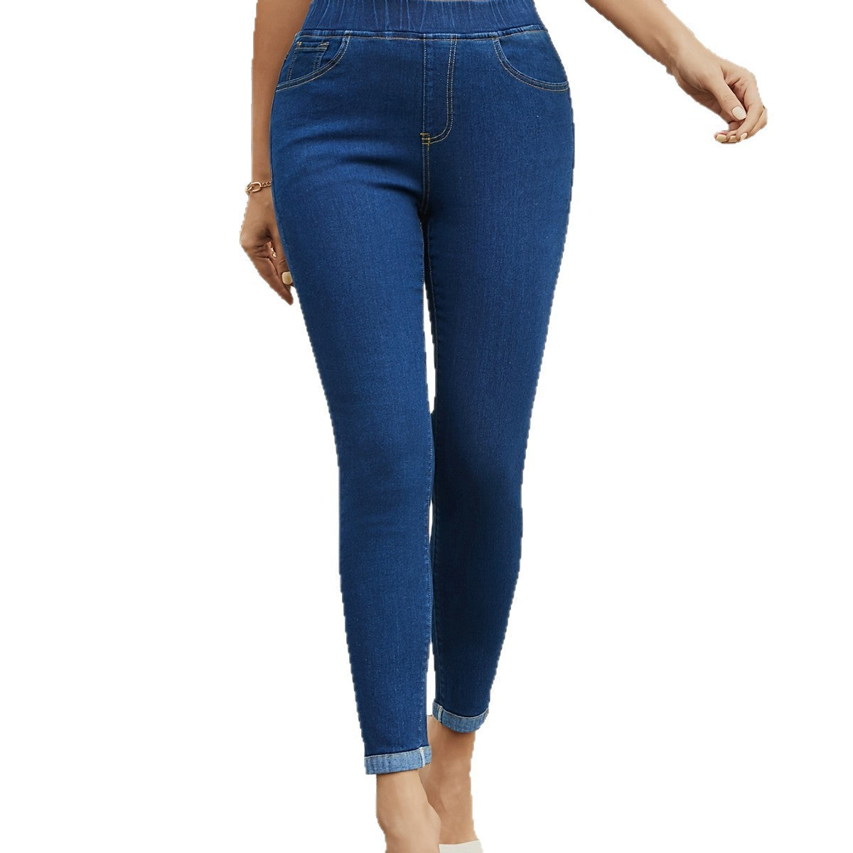 Stretch-Jeans, cropped, mittlere Weite