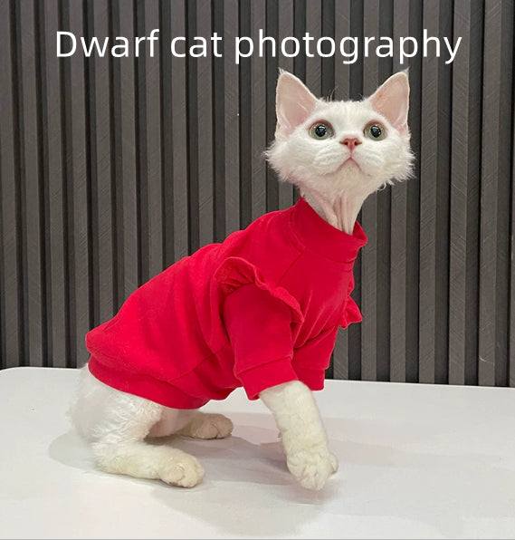 T-Shirt mit Rüschen für haarlose Katzen – Bild 3 | LuxeStyle