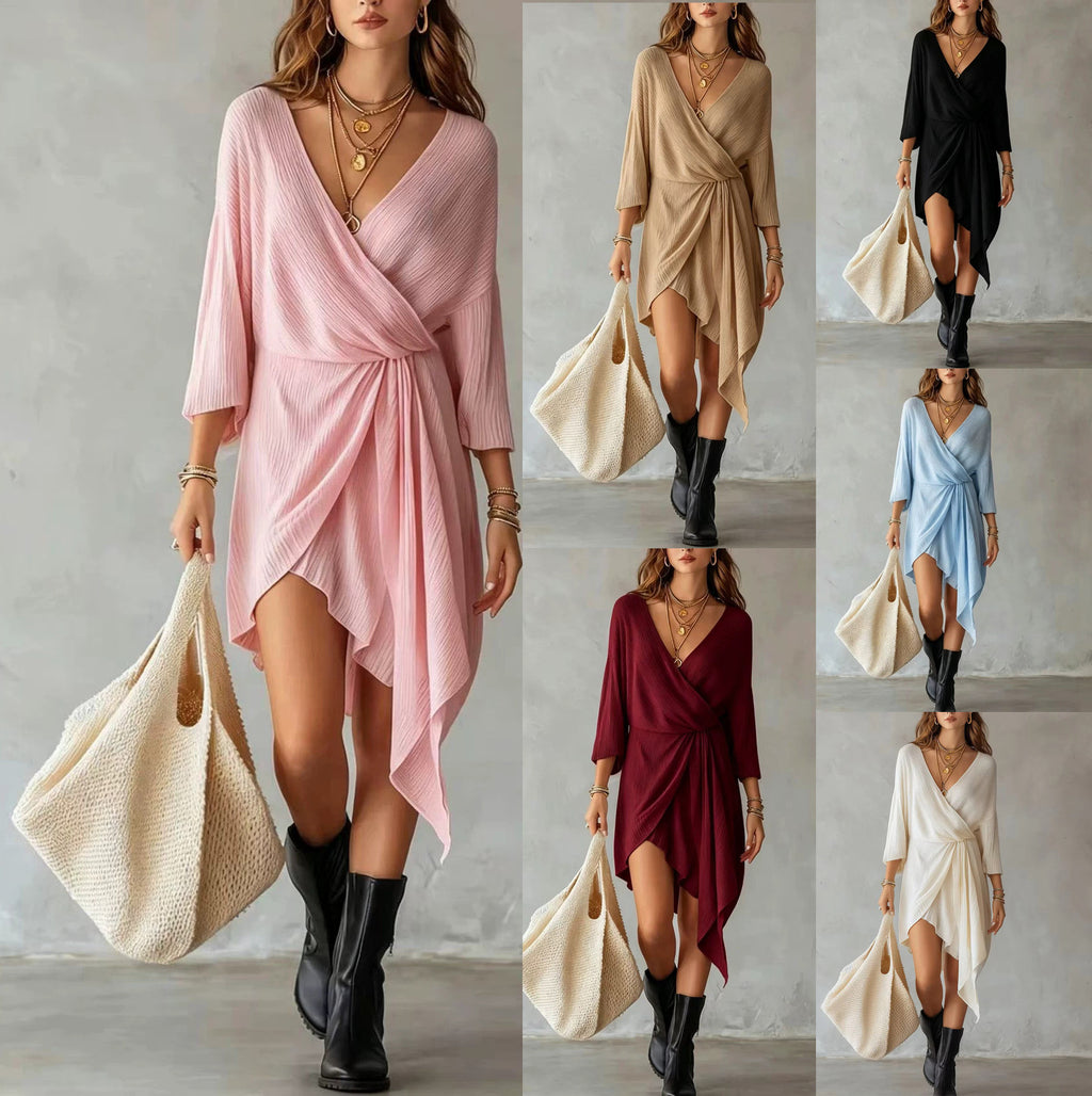 Elegantes Wickelkleid mit V-Ausschnitt