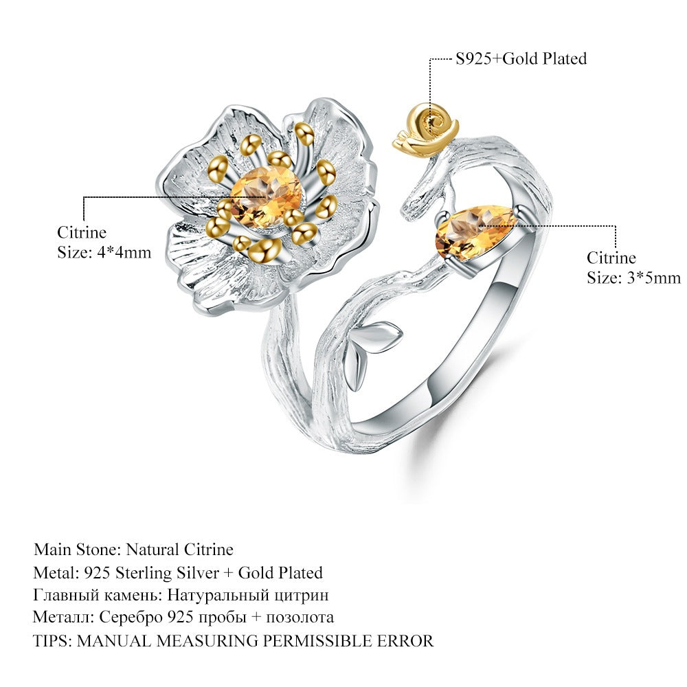 Silberring mit natürlichem Granat – Bild 2 | LuxeStyle