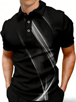 Herren-Polo mit 3D-Druck-Muster