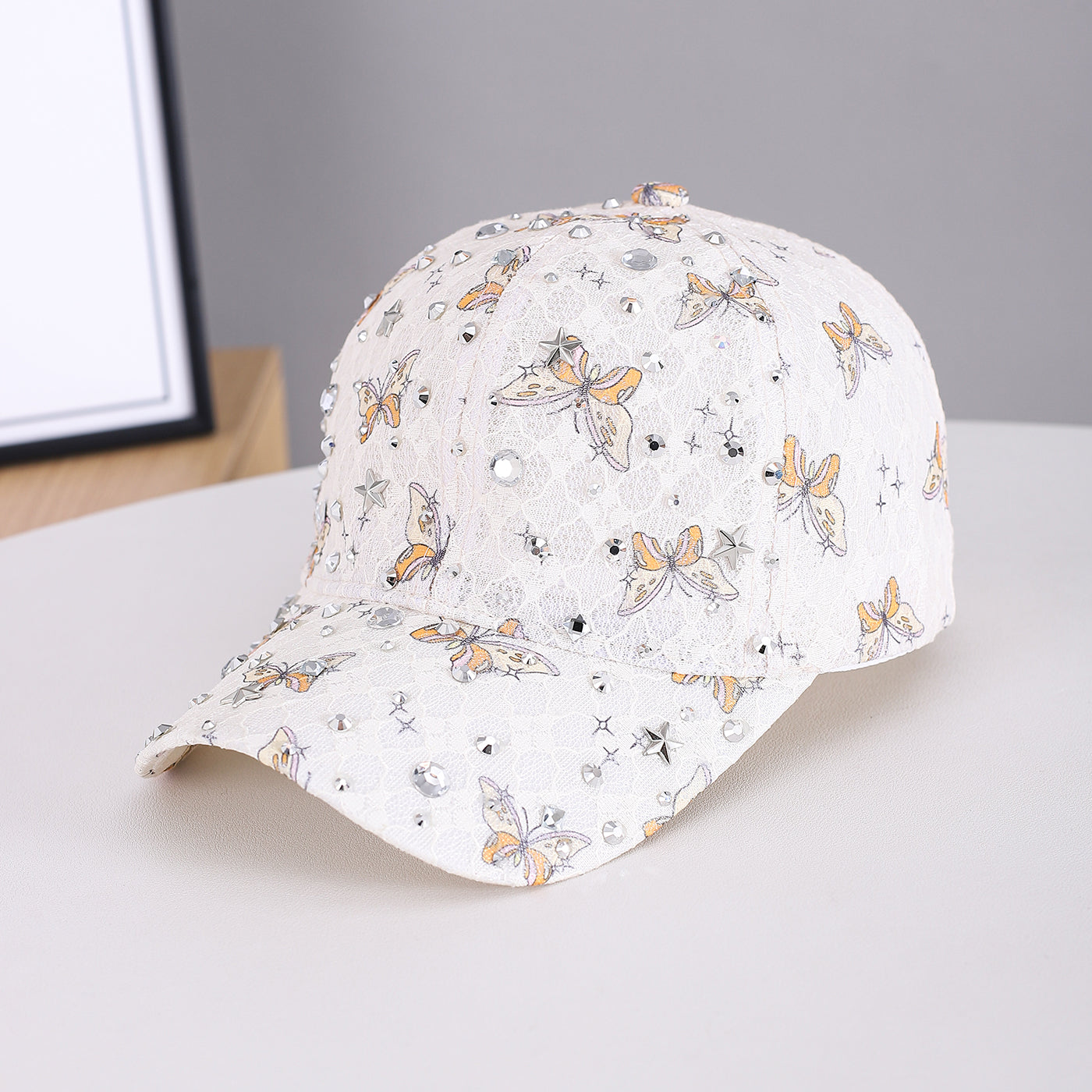 Baseball Cap mit Spitze & Schmetterling