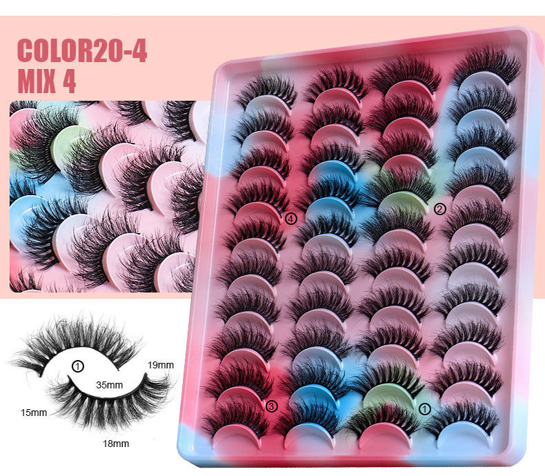 Handgemachte Nerzimitat-Wimpern (20 Paar)