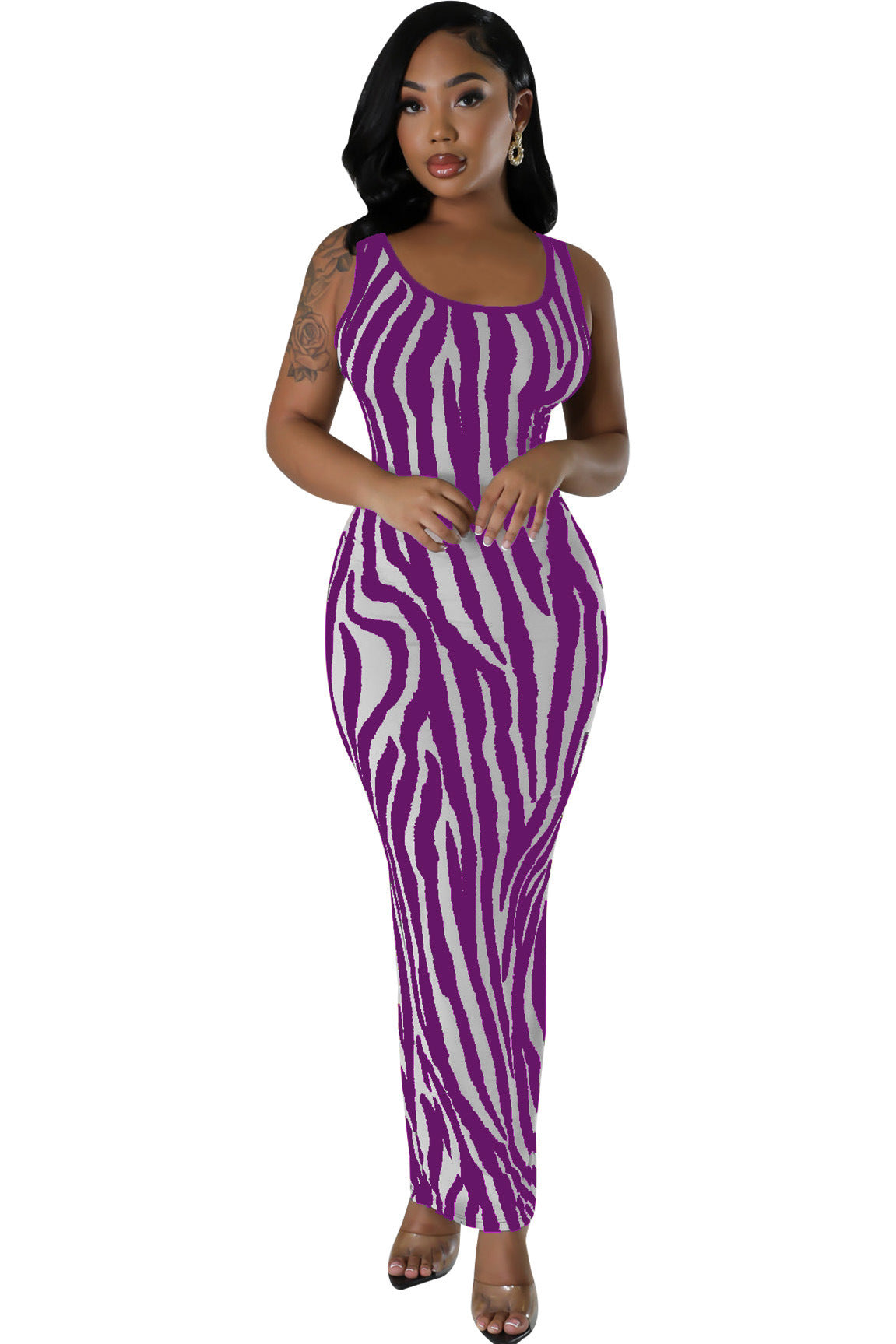 Elegantes Westenkleid in A-Linie mit Zebra-Print – Bild 9 | LuxeStyle