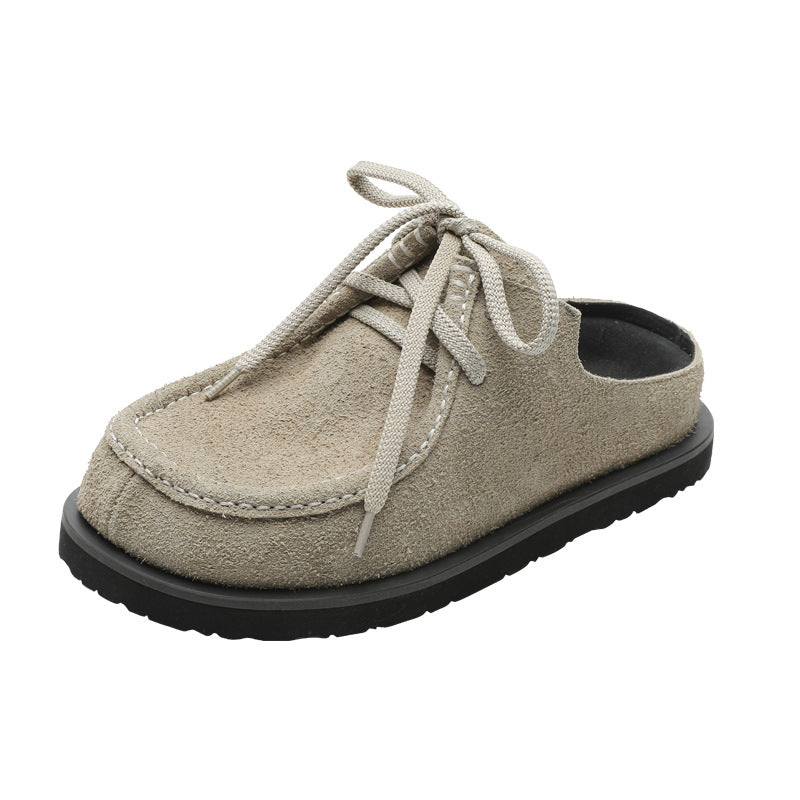 Boccon Hausschuhe aus Wildleder mit langem Fell