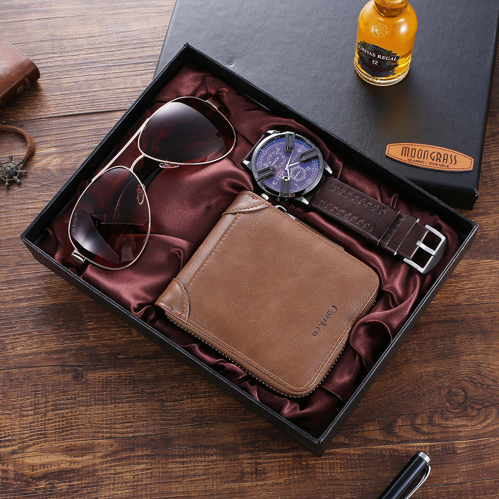 Geschenkset: Quarzuhr, Portemonnaie, Brille – Bild 5 | LuxeStyle