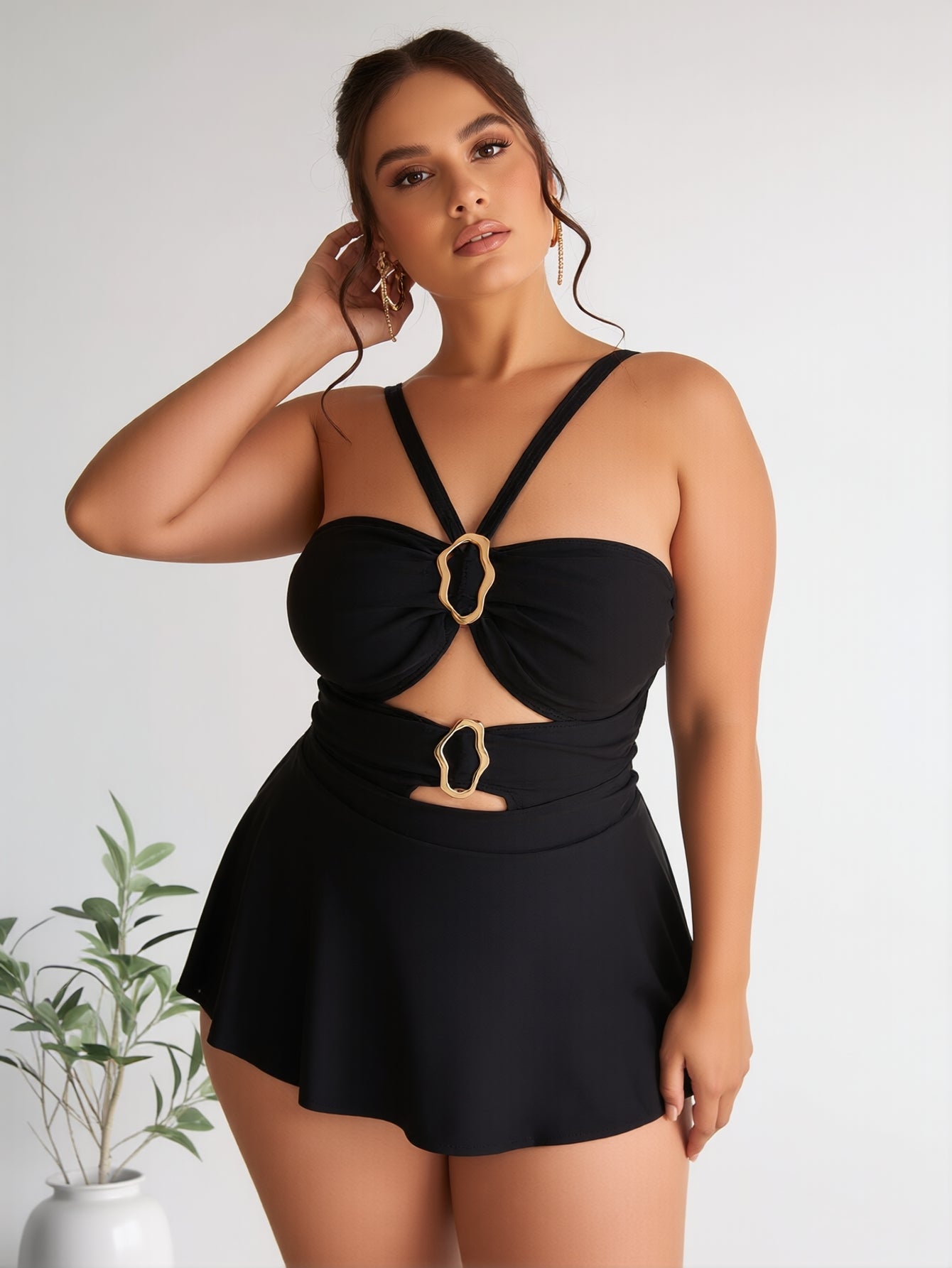 Eleganter High-Neck Tankini mit verstellbaren Trägern