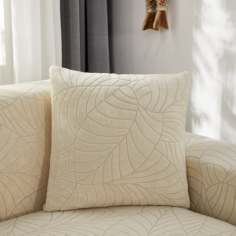 Jacquard Strick-Kissenbezug mit Blattmuster – Bild 3 | LuxeStyle