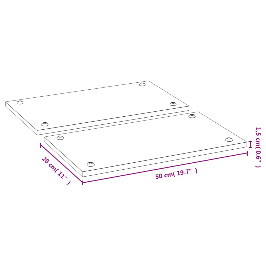 Herdabdeckplatten 2er-Set aus Bambus