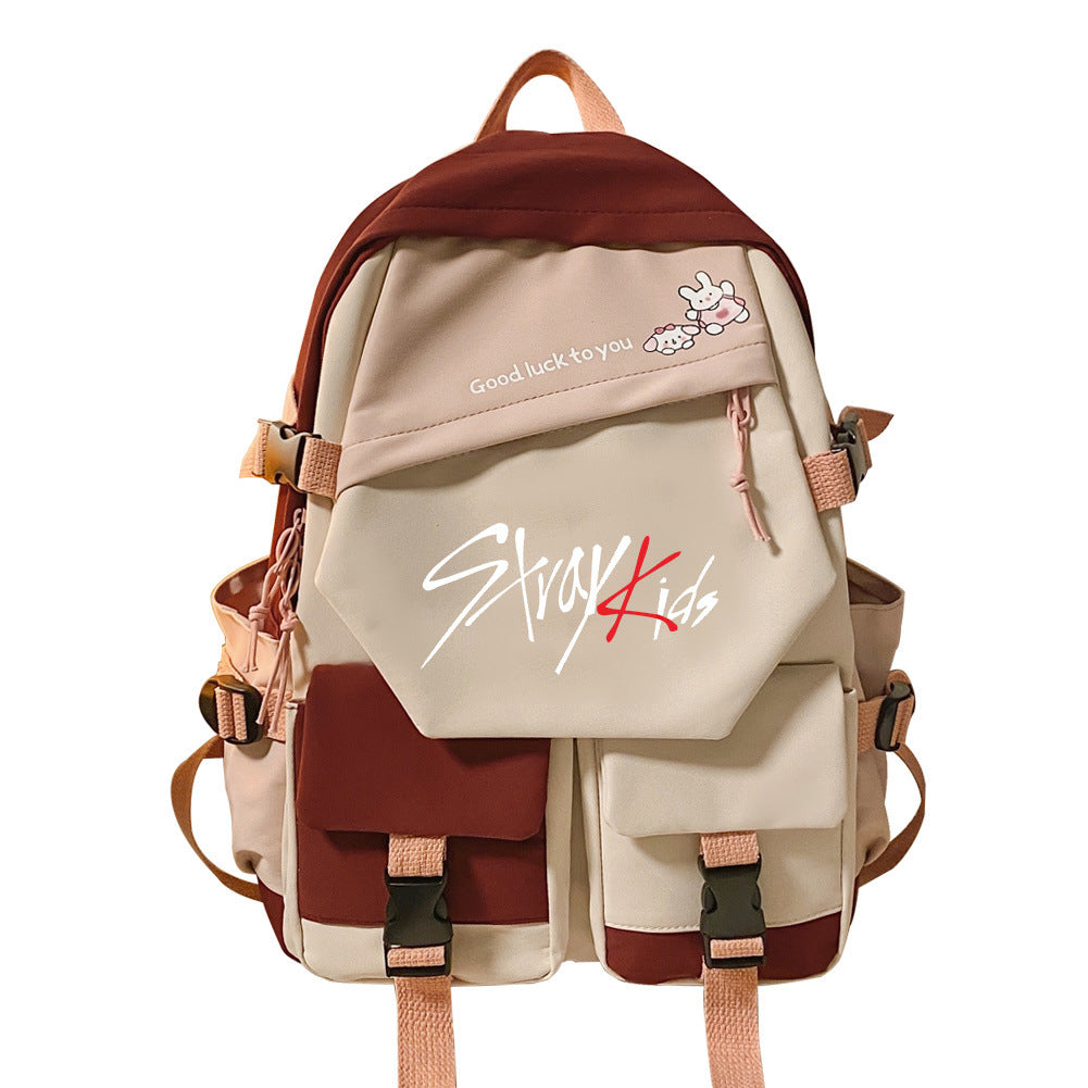 Reise-Schulrucksack mit Kontrastfarben