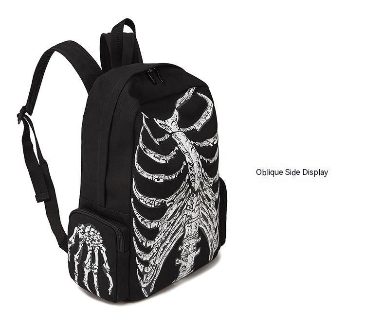 Canvas Rucksack mit Totenkopf-Print – Bild 11 | LuxeStyle