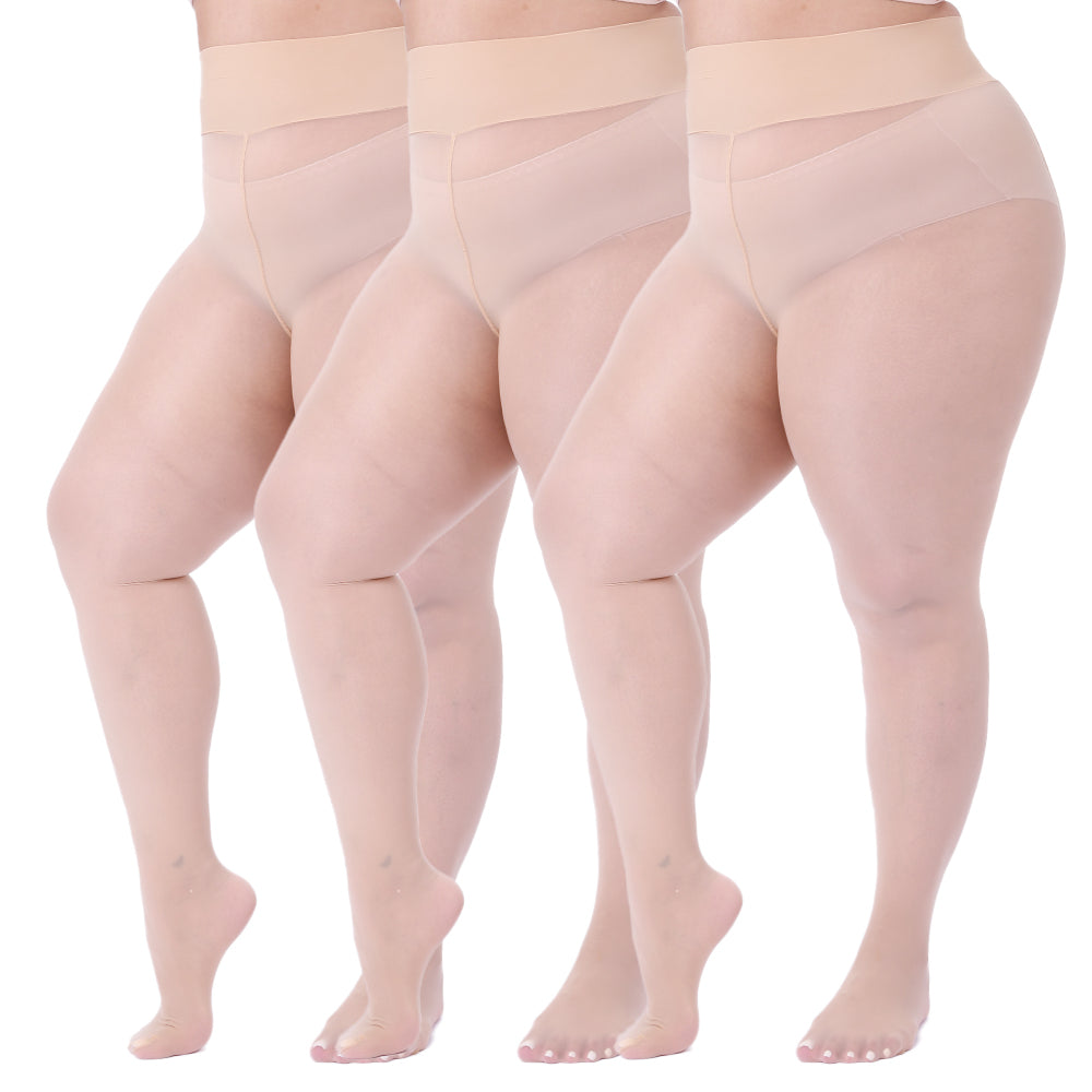3 Paar Shiny Strumpfhosen für Damen (Plus Size)