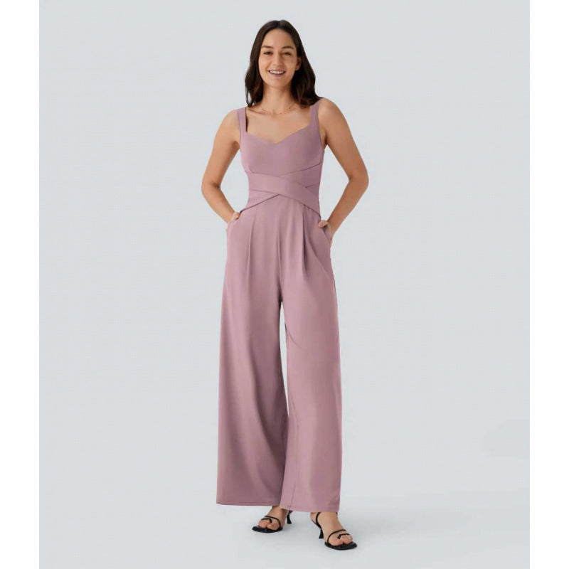 Eleganter ärmelloser Jumpsuit mit weitem Bein