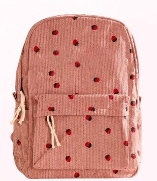 Corduroy Rucksack im Preppy-Stil