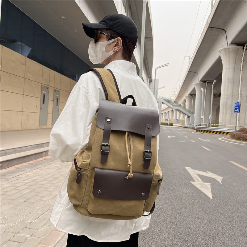 Retro Canvas Rucksack mit Kordelzug – Bild 8 | LuxeStyle