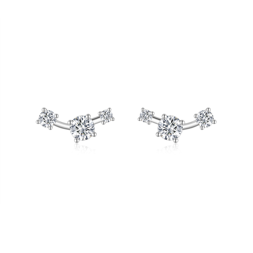 Moissanit-Ohrstecker «Bogen» 0,5 ct · 925 Silber