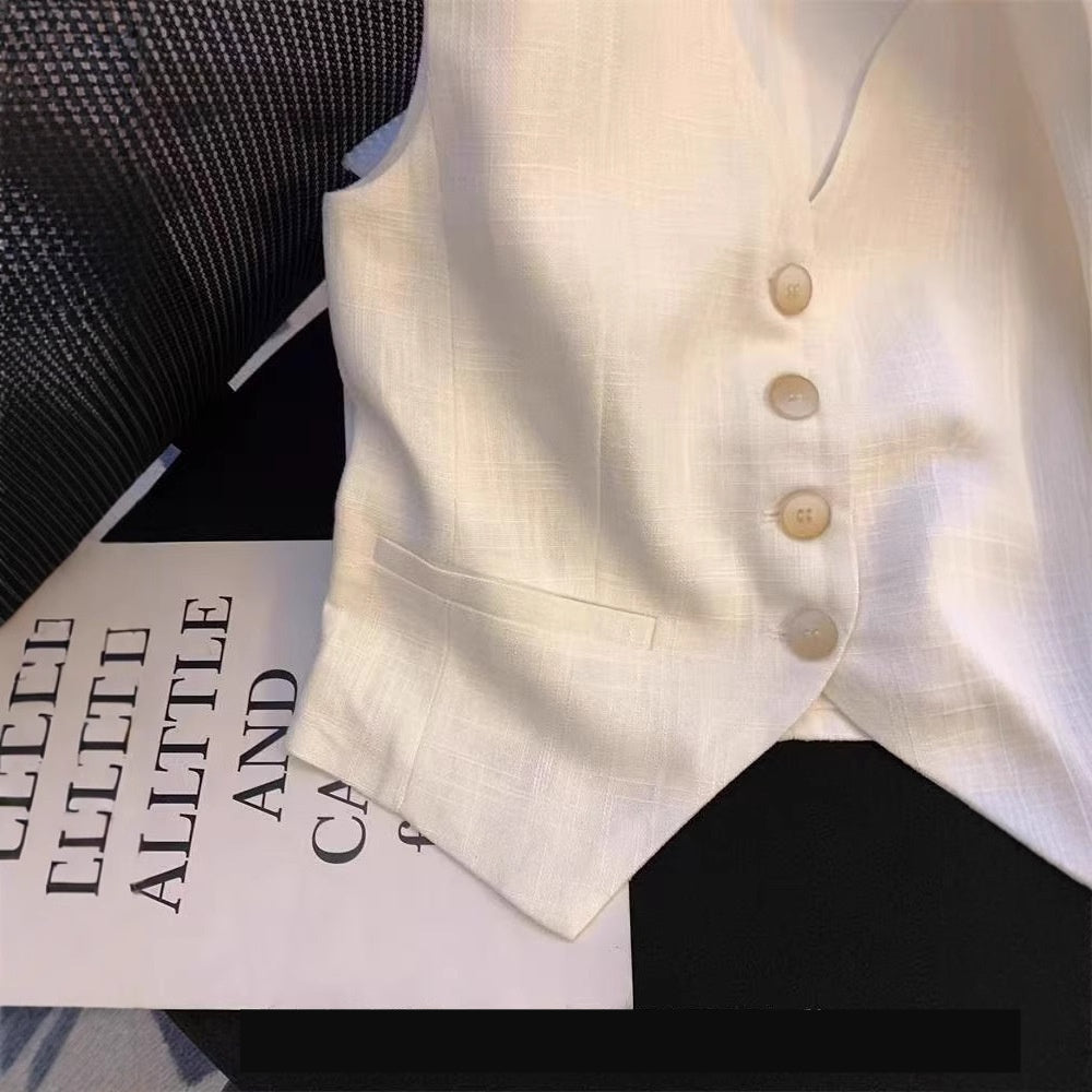 Ärmelloses Cropped-Top im French-Stil