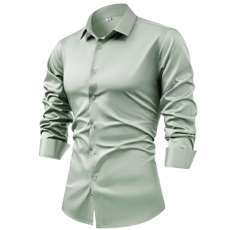 Satinlangarm Shirt Herren – Bild 12 | LuxeStyle