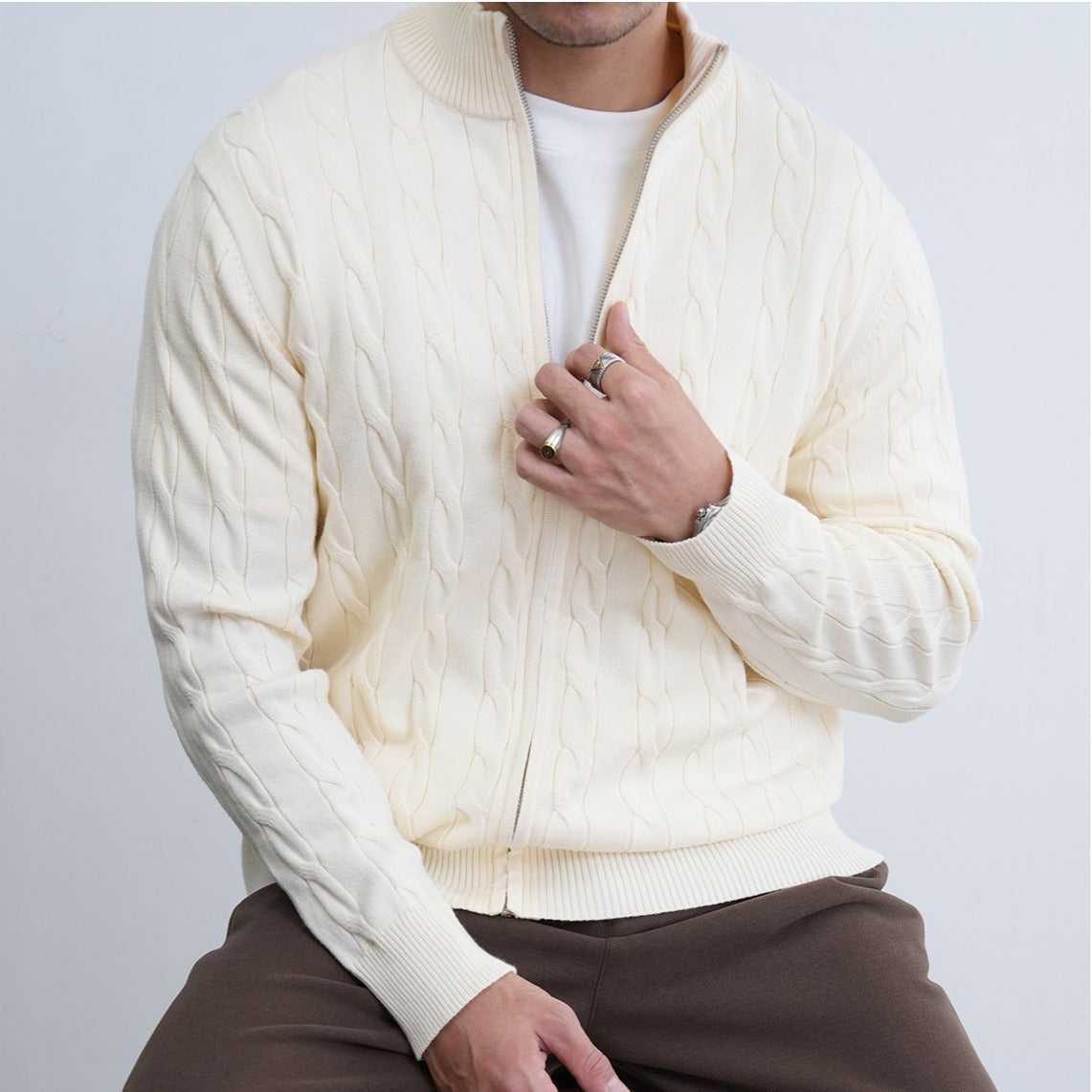 Herren-Kardigan mit Jacquard-Muster