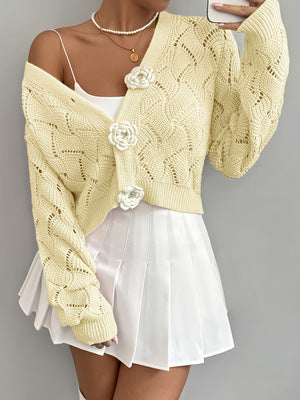 Eleganter Strick-Cardigan mit Lochmuster